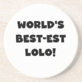 Zwart Tekst Best-est Lolo T-shirts en geschenken Zandsteen Onderzetter (Voorkant)