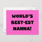 Zwart Tekst Best-est Nanna T-shirts en geschenken Briefkaart (Voorkant / Achterkant)