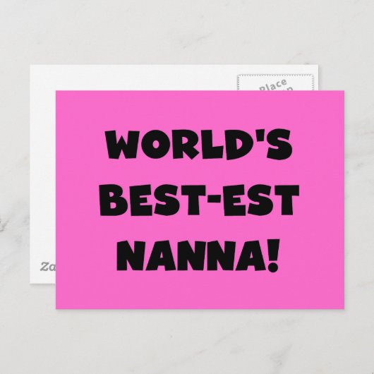 Zwart Tekst Best-est Nanna T-shirts en geschenken Briefkaart (Voorkant / Achterkant)