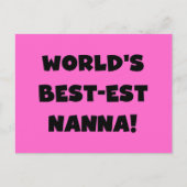 Zwart Tekst Best-est Nanna T-shirts en geschenken Briefkaart (Voorkant)