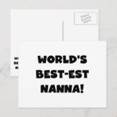 Zwart Tekst Best-est Nanna T-shirts en geschenken Briefkaart (Voorkant / Achterkant)