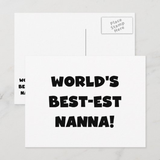 Zwart Tekst Best-est Nanna T-shirts en geschenken Briefkaart (Voorkant / Achterkant)