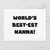 Zwart Tekst Best-est Nanna T-shirts en geschenken Briefkaart (Voorkant)