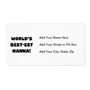 Zwart Tekst Best-est Nanna T-shirts en geschenken Etiket