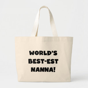 Zwart Tekst Best-est Nanna T-shirts en geschenken Grote Tote Bag