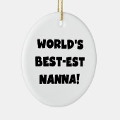 Zwart Tekst Best-est Nanna T-shirts en geschenken Keramisch Ornament (Rechts)