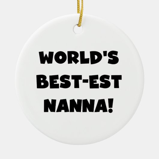 Zwart Tekst Best-est Nanna T-shirts en geschenken Keramisch Ornament (Voorkant)