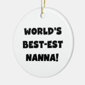 Zwart Tekst Best-est Nanna T-shirts en geschenken Keramisch Ornament (Links)