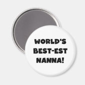 Zwart Tekst Best-est Nanna T-shirts en geschenken Magneet (Voorkant / Achterkant)