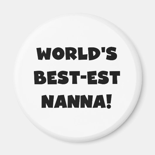 Zwart Tekst Best-est Nanna T-shirts en geschenken Magneet (Voorkant)