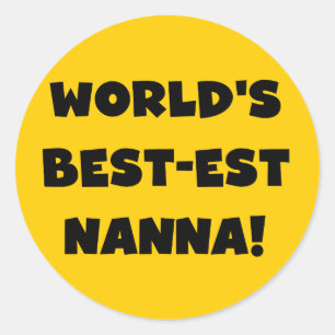 Zwart Tekst Best-est Nanna T-shirts en geschenken Ronde Sticker