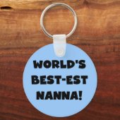 Zwart Tekst Best-est Nanna T-shirts en geschenken Sleutelhanger (Voorkant)