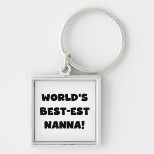 Zwart Tekst Best-est Nanna T-shirts en geschenken Sleutelhanger