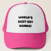 Zwart Tekst Best-est Nanna T-shirts en geschenken Trucker Pet (Voorkant)