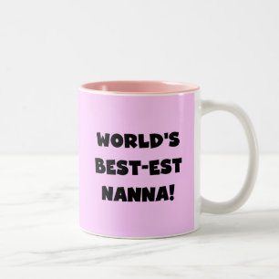 Zwart Tekst Best-est Nanna T-shirts en geschenken Tweekleurige Koffiemok
