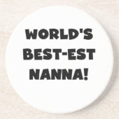 Zwart Tekst Best-est Nanna T-shirts en geschenken Zandsteen Onderzetter (Voorkant)