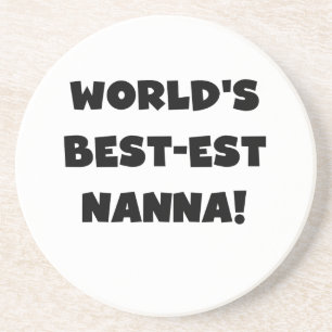 Zwart Tekst Best-est Nanna T-shirts en geschenken Zandsteen Onderzetter