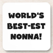 Zwart Tekst Best-est Nonna T-shirts en geschenken Bier Onderzetter (Voorkant)