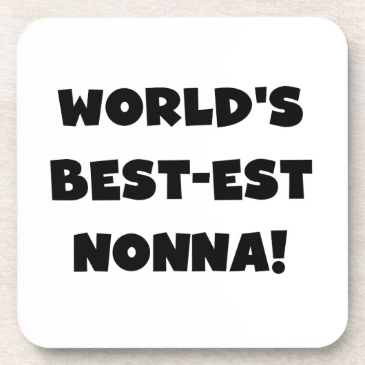 Zwart Tekst Best-est Nonna T-shirts en geschenken Bier Onderzetter (Voorkant)