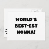 Zwart Tekst Best-est Nonna T-shirts en geschenken Briefkaart (Voorkant / Achterkant)