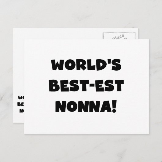 Zwart Tekst Best-est Nonna T-shirts en geschenken Briefkaart (Voorkant / Achterkant)