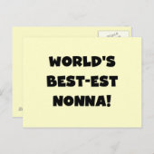 Zwart Tekst Best-est Nonna T-shirts en geschenken Briefkaart (Voorkant / Achterkant)
