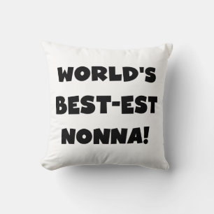 Zwart Tekst Best-est Nonna T-shirts en geschenken Kussen