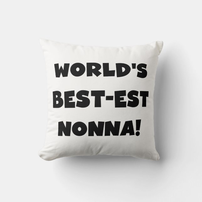 Zwart Tekst Best-est Nonna T-shirts en geschenken Kussen (Voorkant)