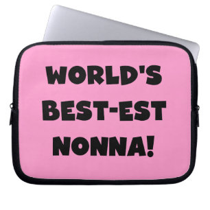 Zwart Tekst Best-est Nonna T-shirts en geschenken Laptop Sleeve