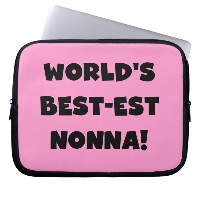 Zwart Tekst Best-est Nonna T-shirts en geschenken Laptop Sleeve (Voorkant)