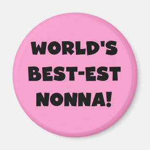 Zwart Tekst Best-est Nonna T-shirts en geschenken Magneet