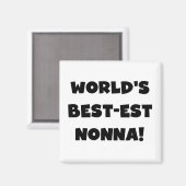 Zwart Tekst Best-est Nonna T-shirts en geschenken Magneet (Voorkant / Achterkant)