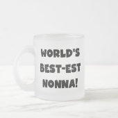 Zwart Tekst Best-est Nonna T-shirts en geschenken Matglas Koffiemok (Links)