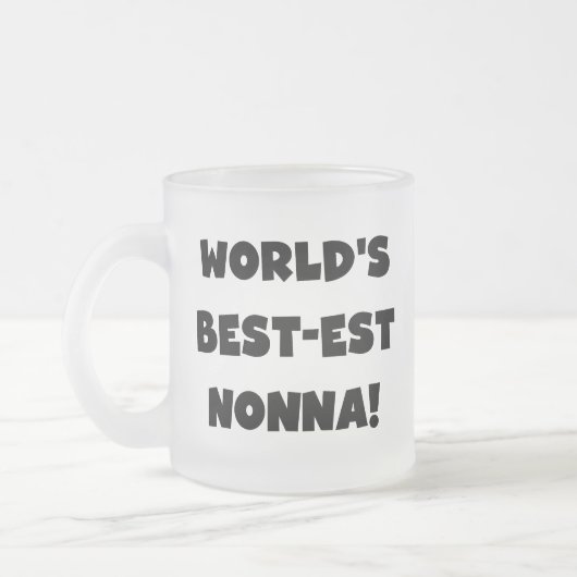 Zwart Tekst Best-est Nonna T-shirts en geschenken Matglas Koffiemok (Links)