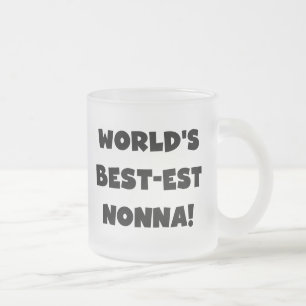 Zwart Tekst Best-est Nonna T-shirts en geschenken Matglas Koffiemok