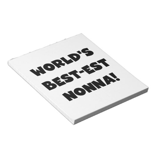 Zwart Tekst Best-est Nonna T-shirts en geschenken Notitieblok (Schuin)
