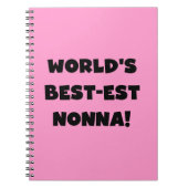 Zwart Tekst Best-est Nonna T-shirts en geschenken Notitieboek (Voorkant)