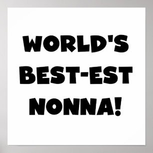Zwart Tekst Best-est Nonna T-shirts en geschenken Poster