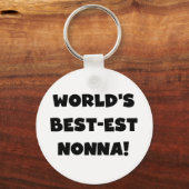 Zwart Tekst Best-est Nonna T-shirts en geschenken Sleutelhanger (Voorkant)