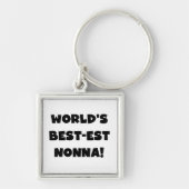 Zwart Tekst Best-est Nonna T-shirts en geschenken Sleutelhanger (Voorkant)