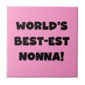 Zwart Tekst Best-est Nonna T-shirts en geschenken Tegeltje (Voorkant)