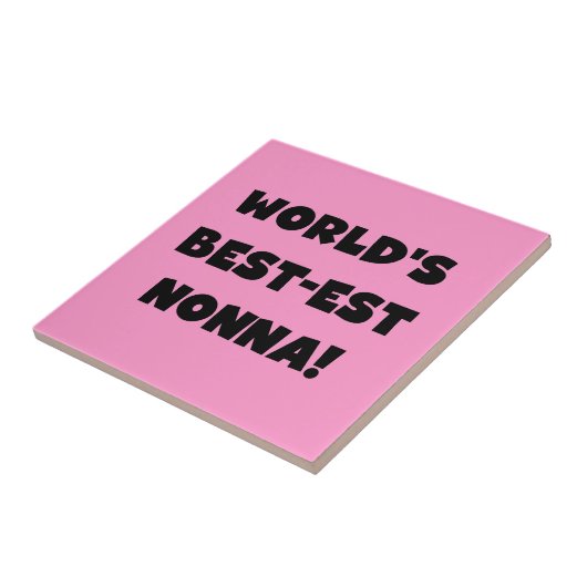 Zwart Tekst Best-est Nonna T-shirts en geschenken Tegeltje (Zijkant)