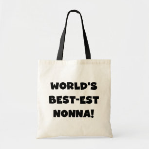 Zwart Tekst Best-est Nonna T-shirts en geschenken Tote Bag