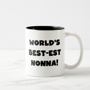 Zwart Tekst Best-est Nonna T-shirts en geschenken Tweekleurige Koffiemok