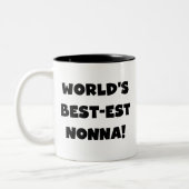 Zwart Tekst Best-est Nonna T-shirts en geschenken Tweekleurige Koffiemok (Links)