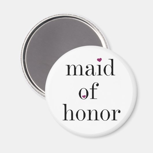 Zwart Tekst Maid of Honor Magnet (Voorkant / Achterkant)