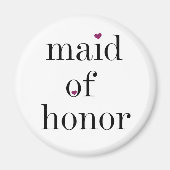 Zwart Tekst Maid of Honor Magnet (Voorkant)