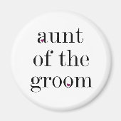 Zwart Tekst Tante van de bruidegom Magnet (Voorkant)