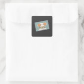 Zwart Templete T-Shirt Button Vierkante Sticker (Tas)