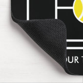 Zwart Tennis Court Mousepad cadeau met aangepaste Muismat (Hoek)